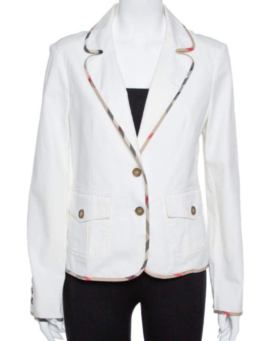 Burberry white denim blazer